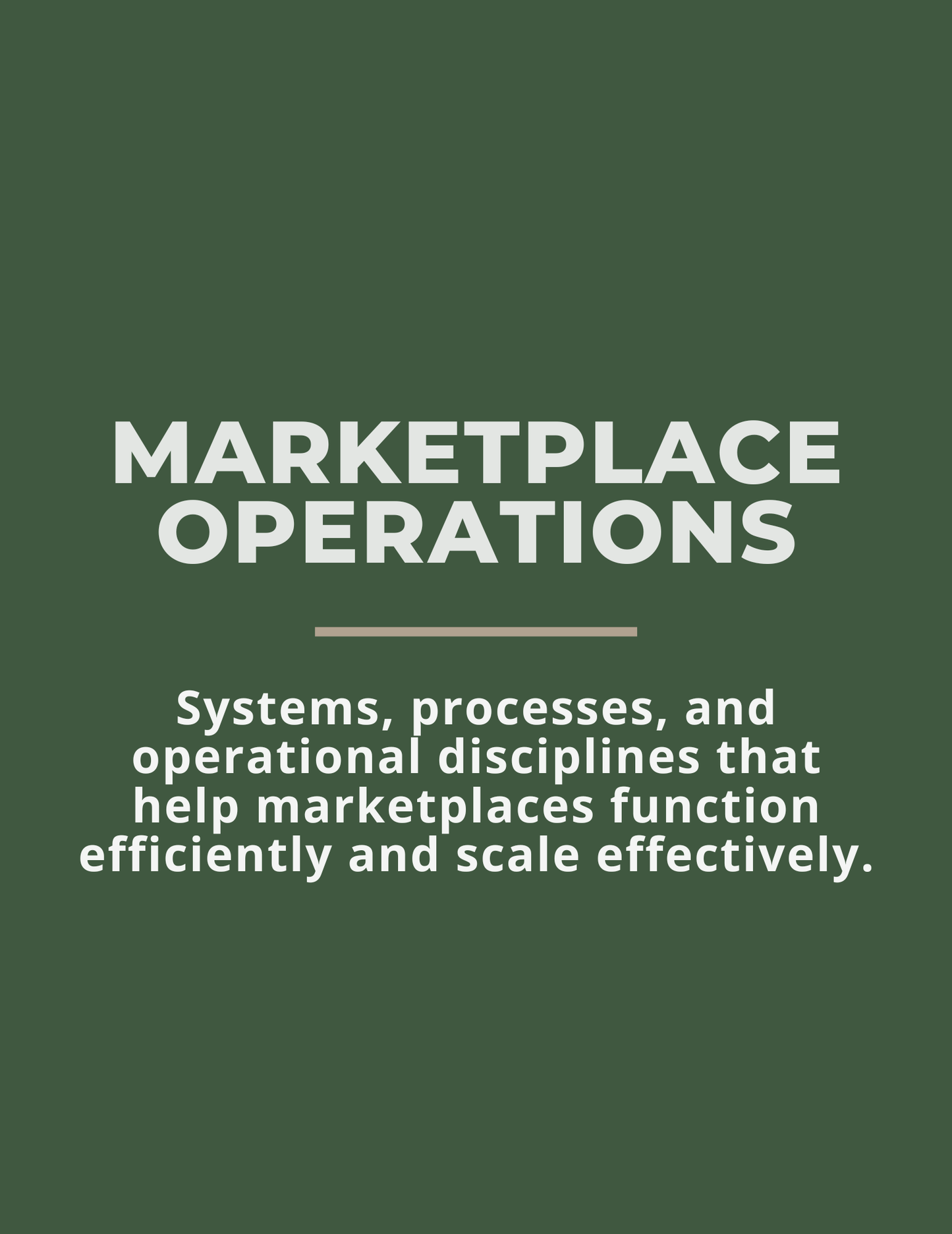 Marketplace Operations